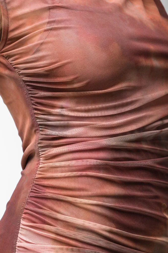 Mesh Bodycon Dress Brown sold by Ackermas product image thumbnail 4