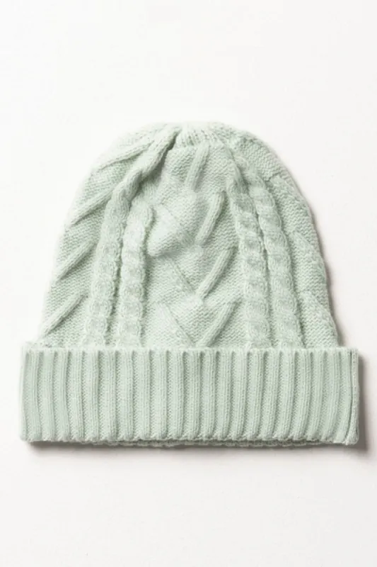 Chunky Cable Beanie Light Green sold by Ackermas