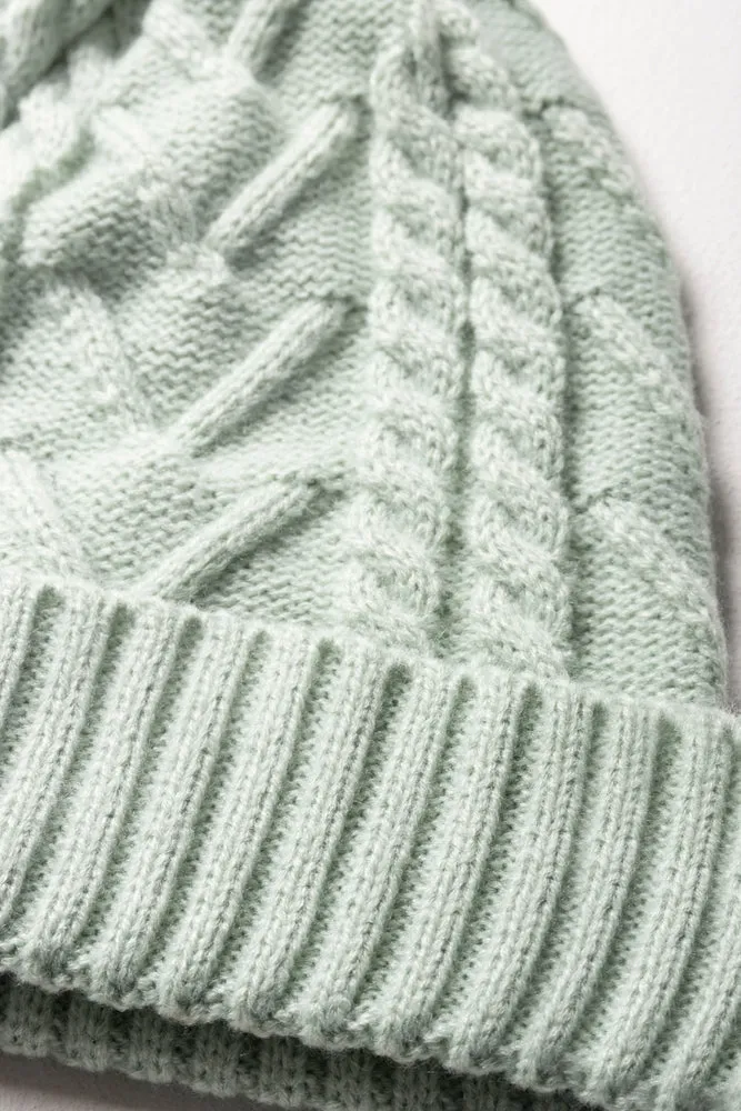 Chunky Cable Beanie Light Green sold by Ackermas product image thumbnail 2