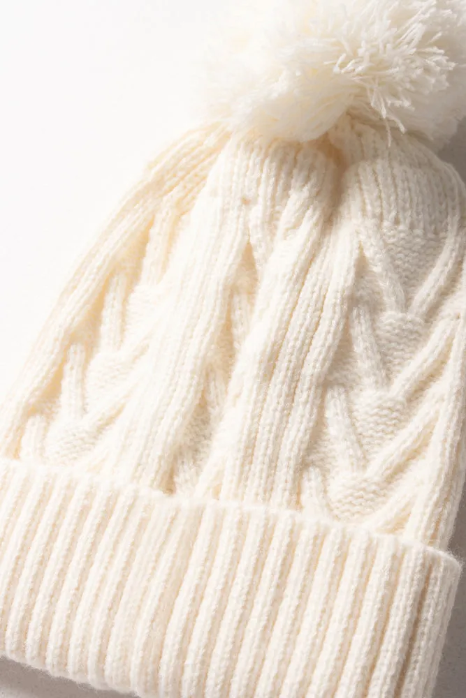 Cable Beanie White sold by Ackermas product image thumbnail 2