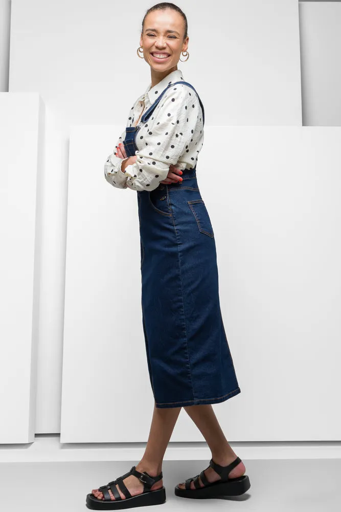 Denim Dungaree Dress Blue sold by Ackermas product image thumbnail 2