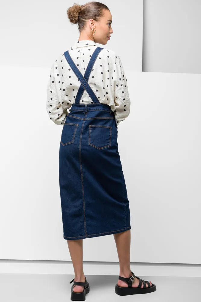 Denim Dungaree Dress Blue sold by Ackermas product image thumbnail 3