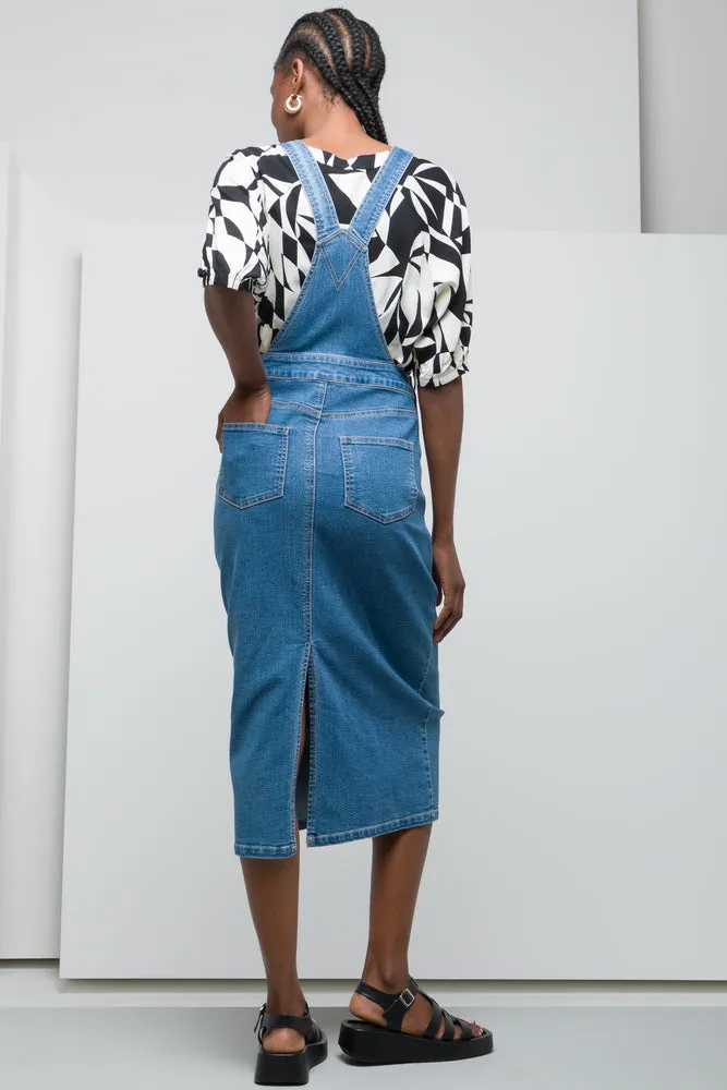 Denim Dungaree Dress Mid Blue sold by Ackermas product image thumbnail 3