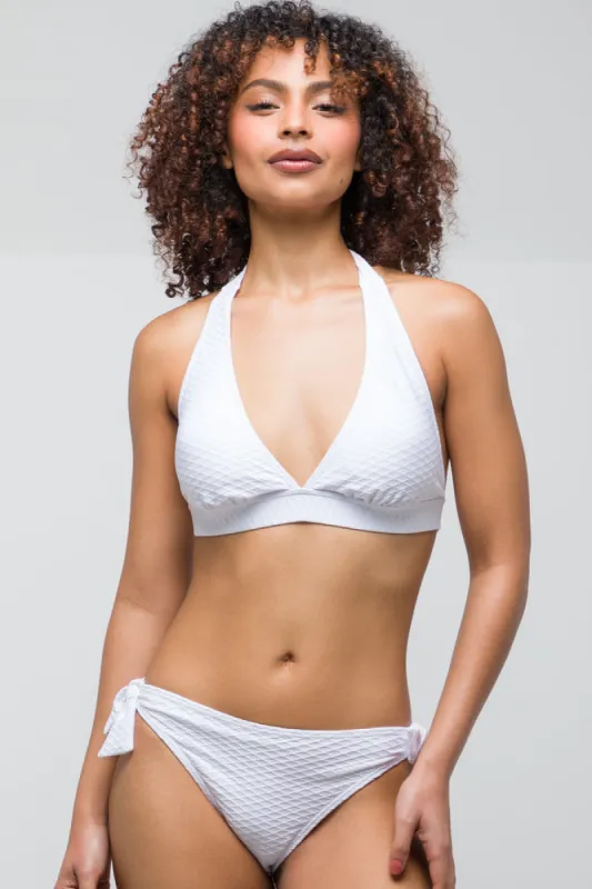 Halterneck Bikini Top White sold by Ackermas