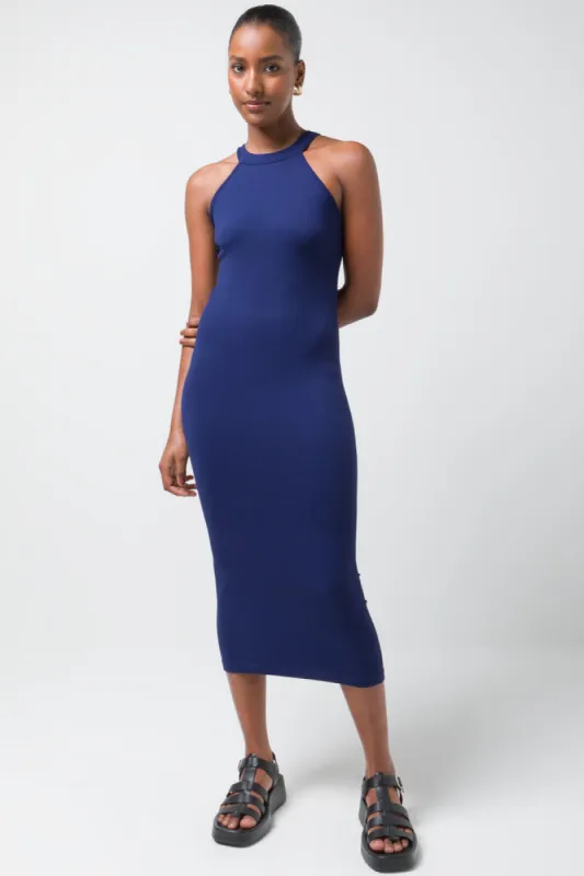 Seam Free Bodycon Halter Dress Navy sold by Ackermas