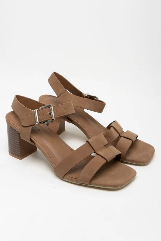 Block Heel Sandal Brown sold by Ackermas