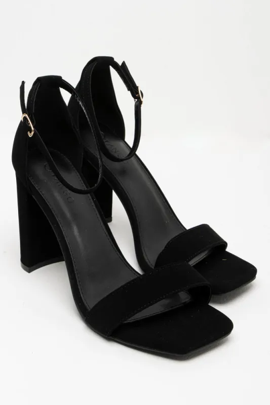 High Block Heel Sandal Black sold by Ackermas