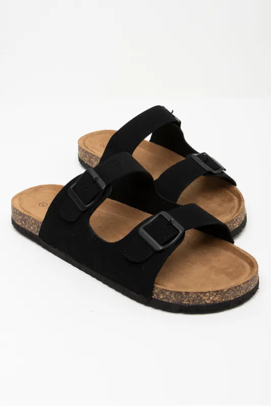 Double Strap Sandal Black sold by Ackermas