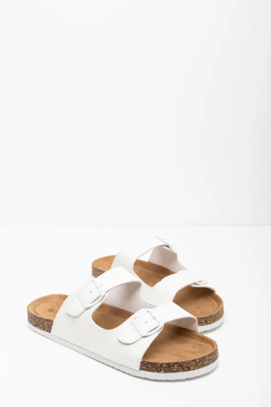 Double Strap Sandal White sold by Ackermas