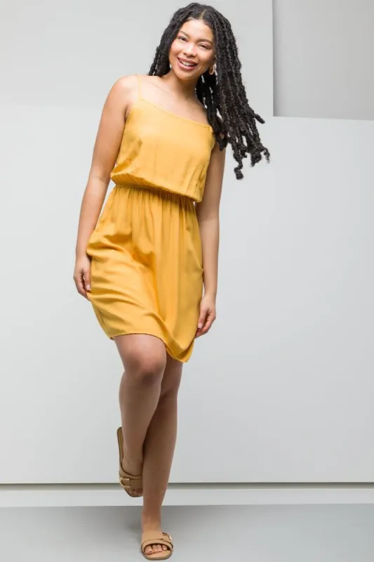 Strappy Elasticated Waist Dress Yellow sold by Ackermas