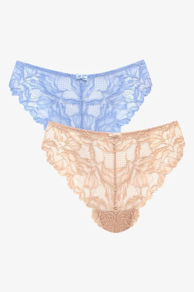 2 Pack Lace Thongs Blue & Natural sold by Ackermas product image thumbnail 2