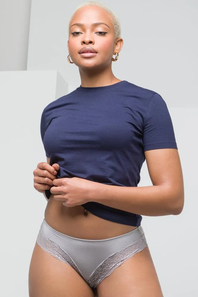 3 Pack Lace Trim Brazilian Panties Grey & Red sold by Ackermas