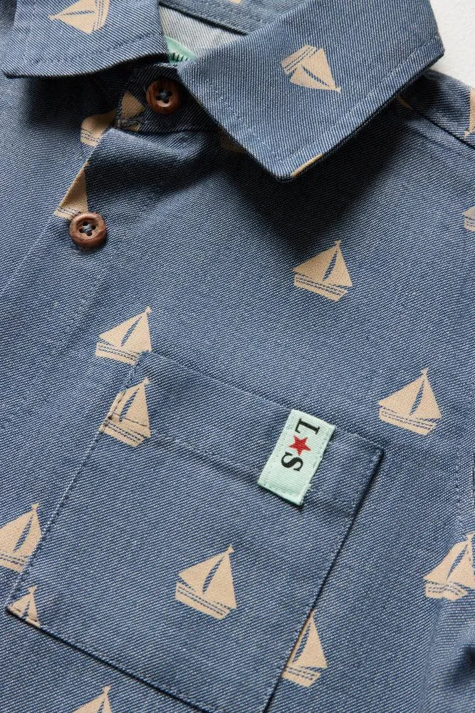 Lilly & Sid Boat Short Sleeve Shirt Blue sold by Ackermas product image thumbnail 2
