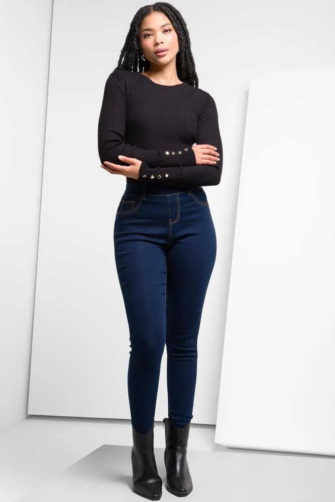 Pull On Jeggings Dark Blue sold by Ackermas
