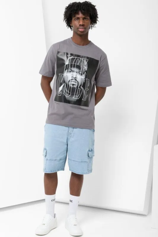 Cargo Denim Shorts Light Blue sold by Ackermas