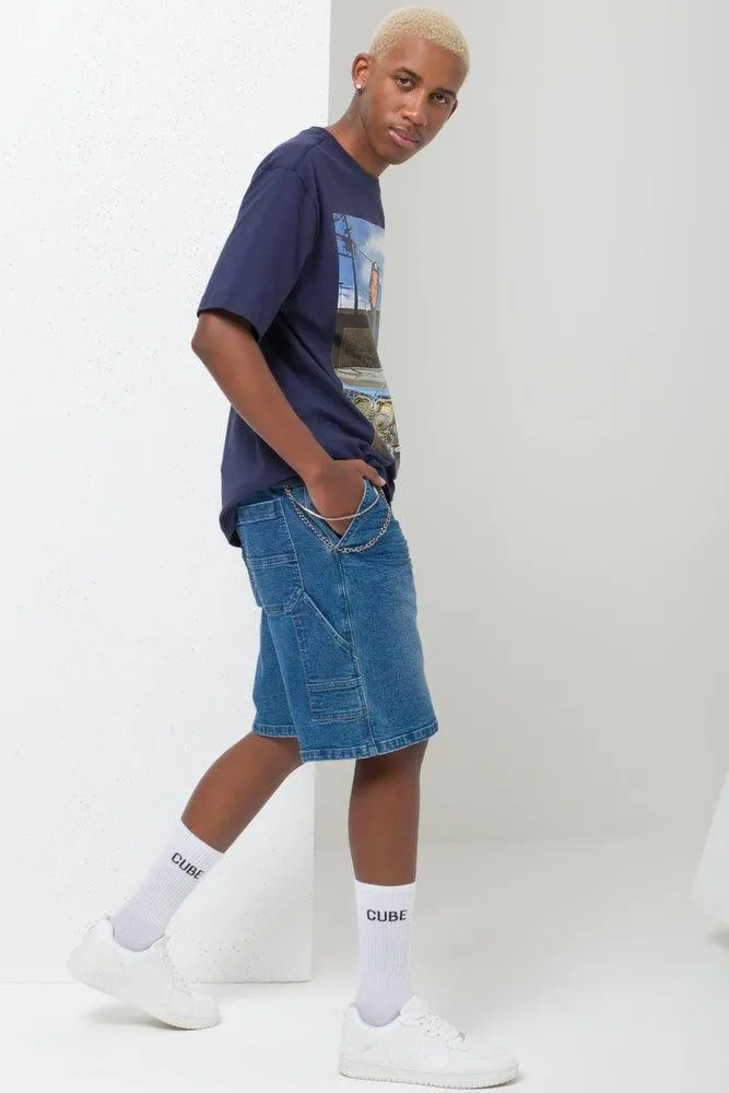 Carpenter Denim Shorts Blue sold by Ackermas product image thumbnail 3