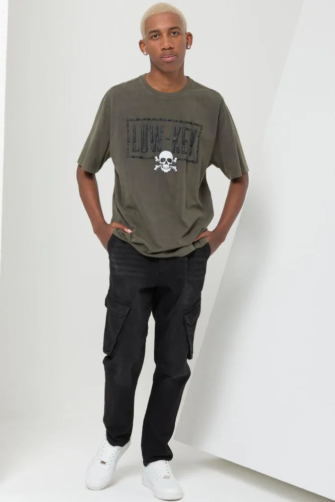 Cargo Skinny Jean Black sold by Ackermas