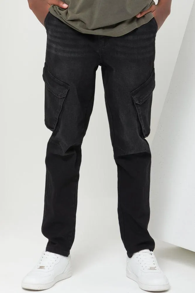 Cargo Skinny Jean Black sold by Ackermas product image thumbnail 2
