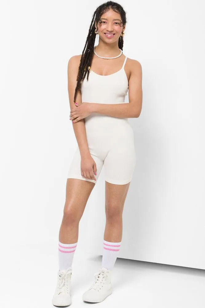 Seamless Short Play-Suit Beige sold by Ackermas