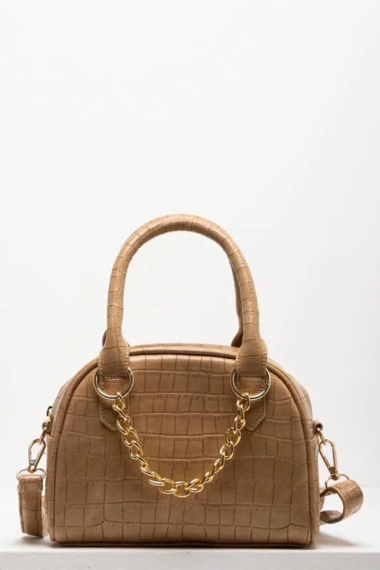 Croc Bowler With Gold Chain Natural sold by Ackermas