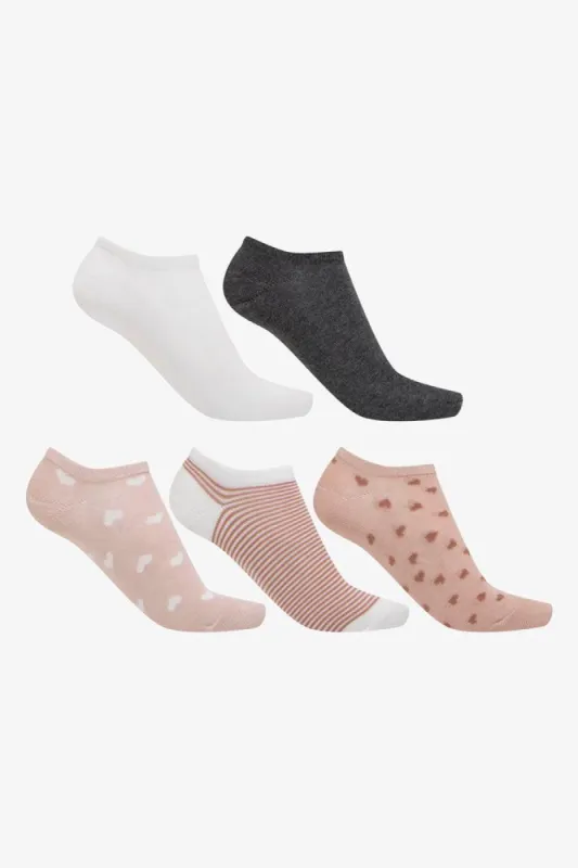 5 Pack Heart Low Cut Socks Light Pink sold by Ackermas