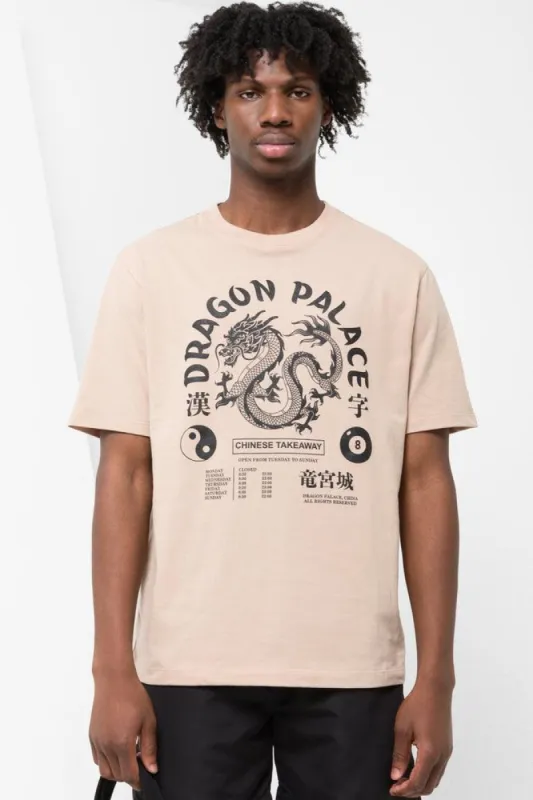Dragon Short Sleeve T-Shirt Natural sold by Ackermas