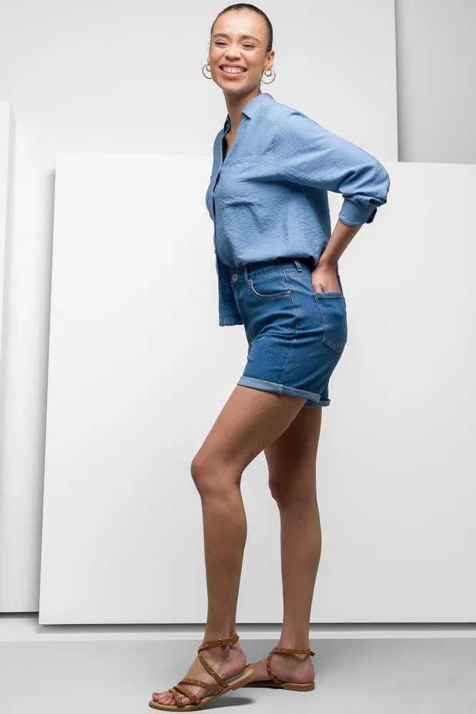 Denim Shorts With Turn Up Blue sold by Ackermas product image thumbnail 2