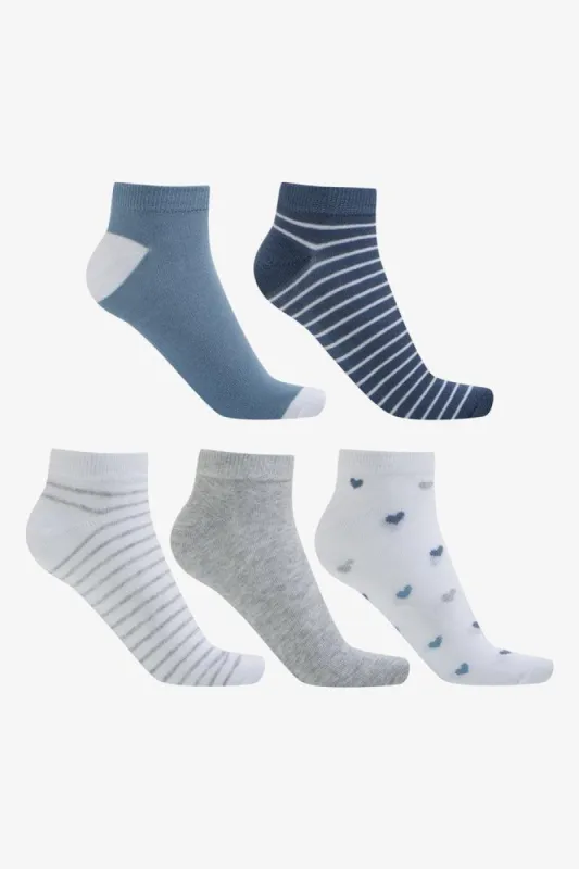 5 Pack Hearts Low Cut Socks Blue sold by Ackermas