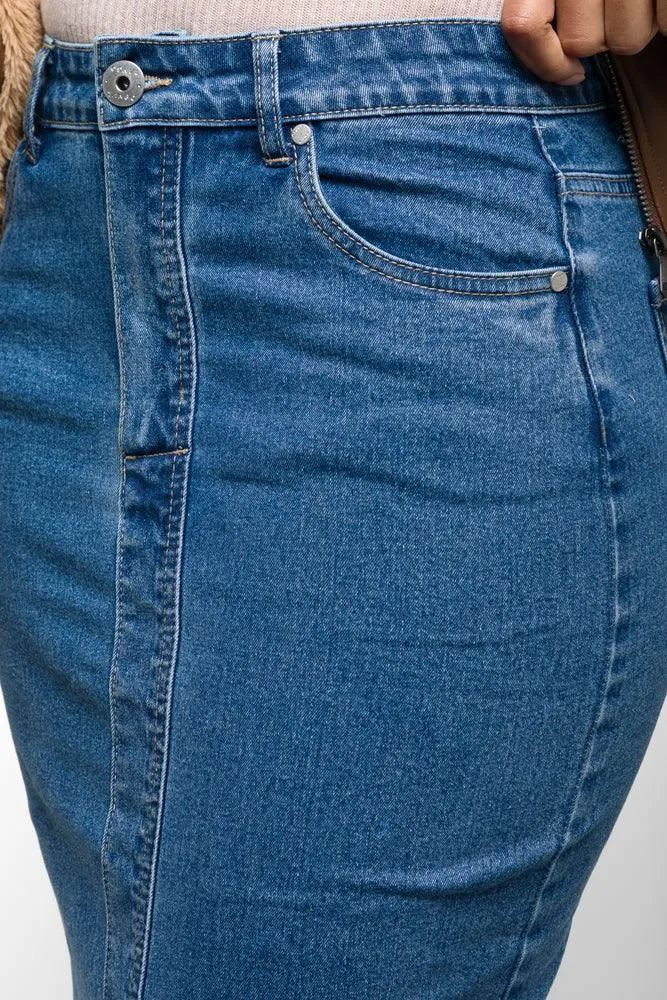 Midi Denim Skirt Blue sold by Ackermas product image thumbnail 4