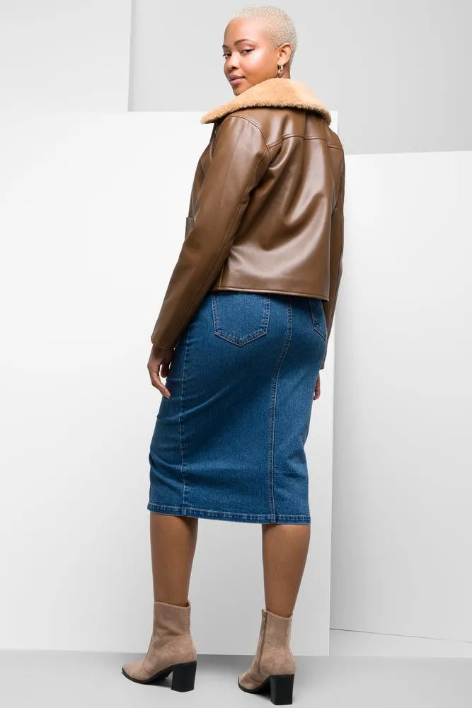 Midi Denim Skirt Blue sold by Ackermas product image thumbnail 3