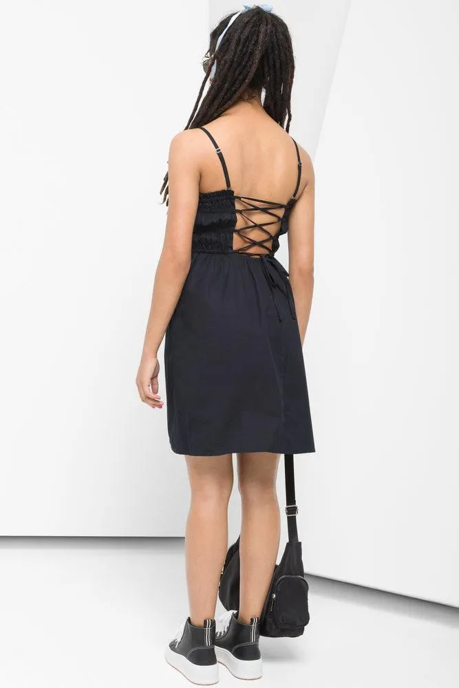 Shirred Mini Dress Cotton Poplin Black sold by Ackermas product image thumbnail 3