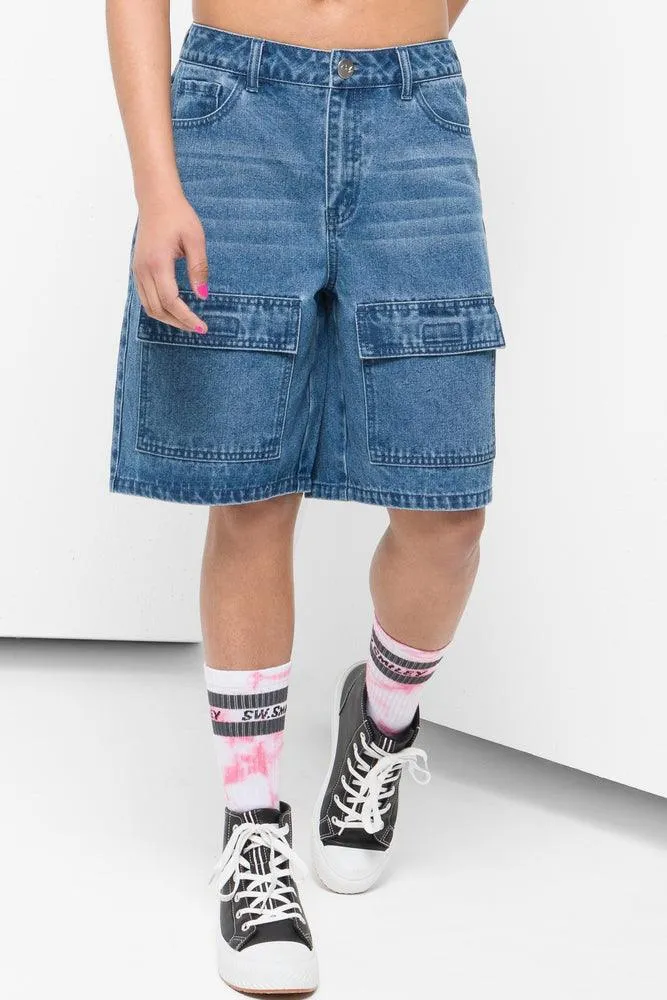 Bermuda Denim Shorts Mid Blue sold by Ackermas product image thumbnail 2