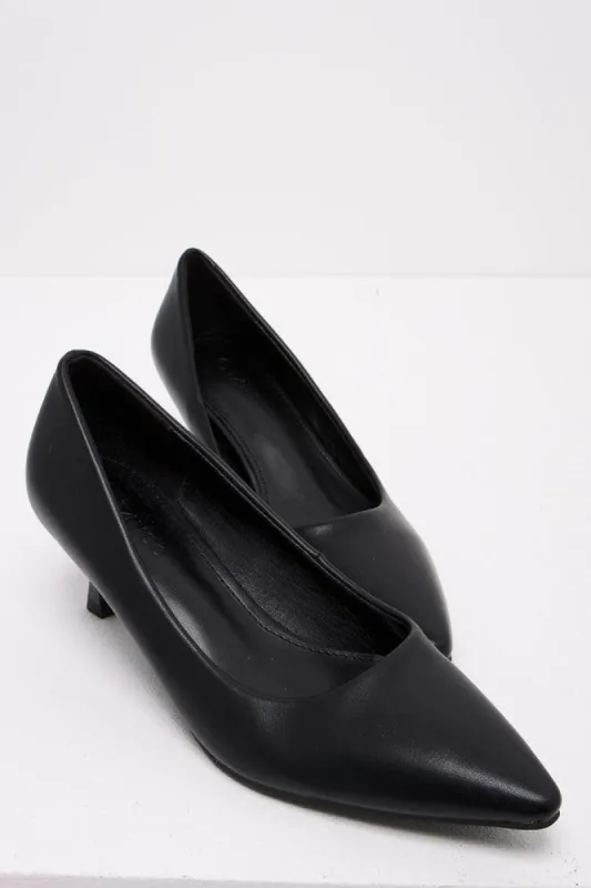 Kitten Heel Court Shoe Black sold by Ackermas