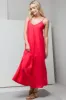 Strappy A-Line Maxi Dress Red sold by Ackermas
