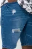 Ripped Denim Shorts Blue sold by Ackermas