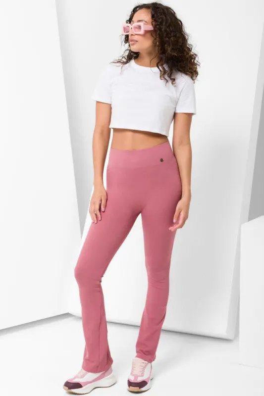 Seamless Flare Leggings Pink sold by Ackermas