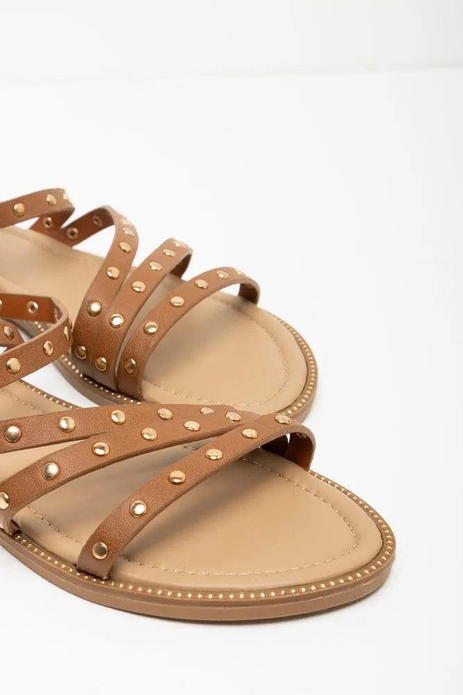 Studded Strappy Sandal Brown sold by Ackermas product image thumbnail 3