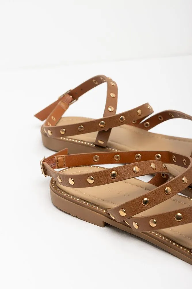 Studded Strappy Sandal Brown sold by Ackermas product image thumbnail 4
