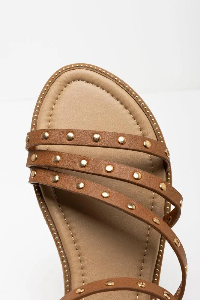 Studded Strappy Sandal Brown sold by Ackermas product image thumbnail 5