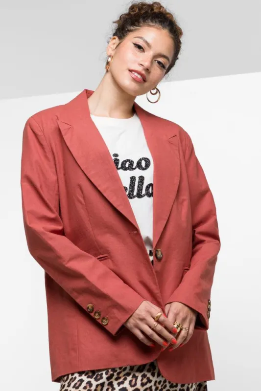 Single Breasted Blazer Dark Pink sold by Ackermas