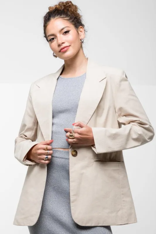 Single Breasted Blazer Natural sold by Ackermas