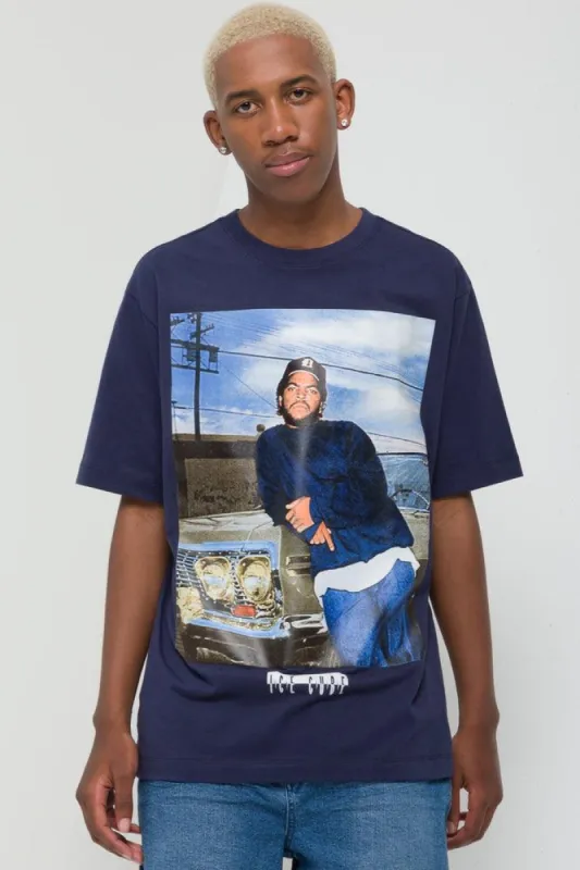 Ice Cube Short Sleeve T-Shirt Navy sold by Ackermas