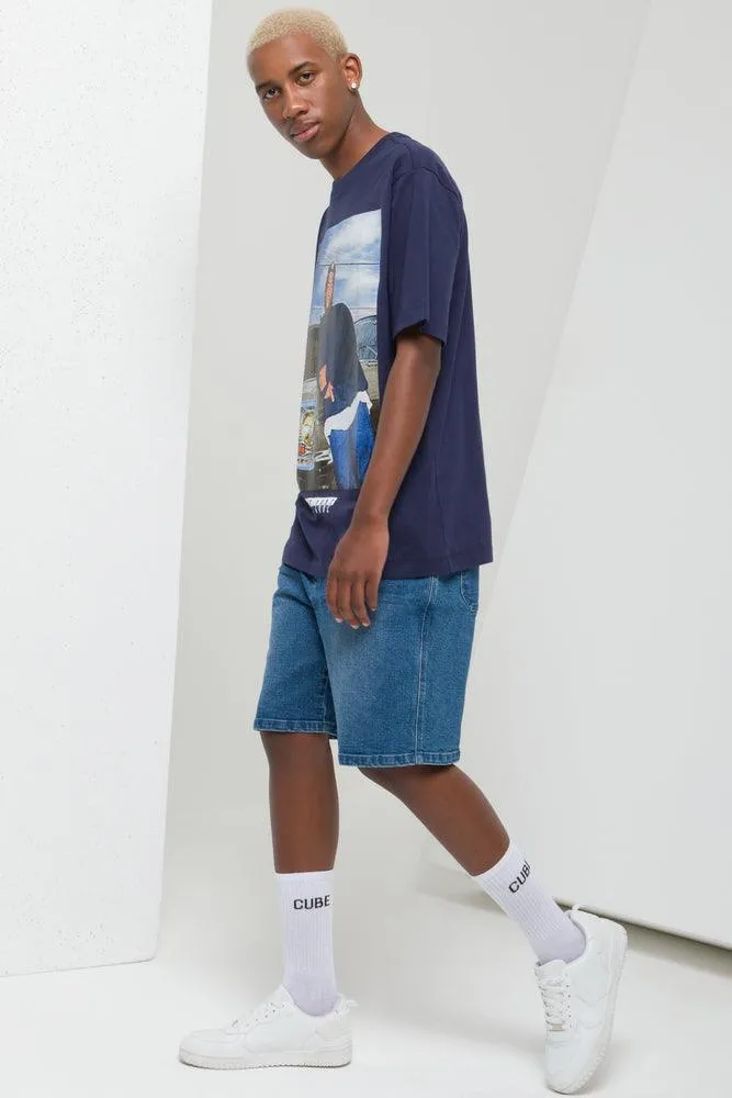 Ice Cube Short Sleeve T-Shirt Navy sold by Ackermas product image thumbnail 2