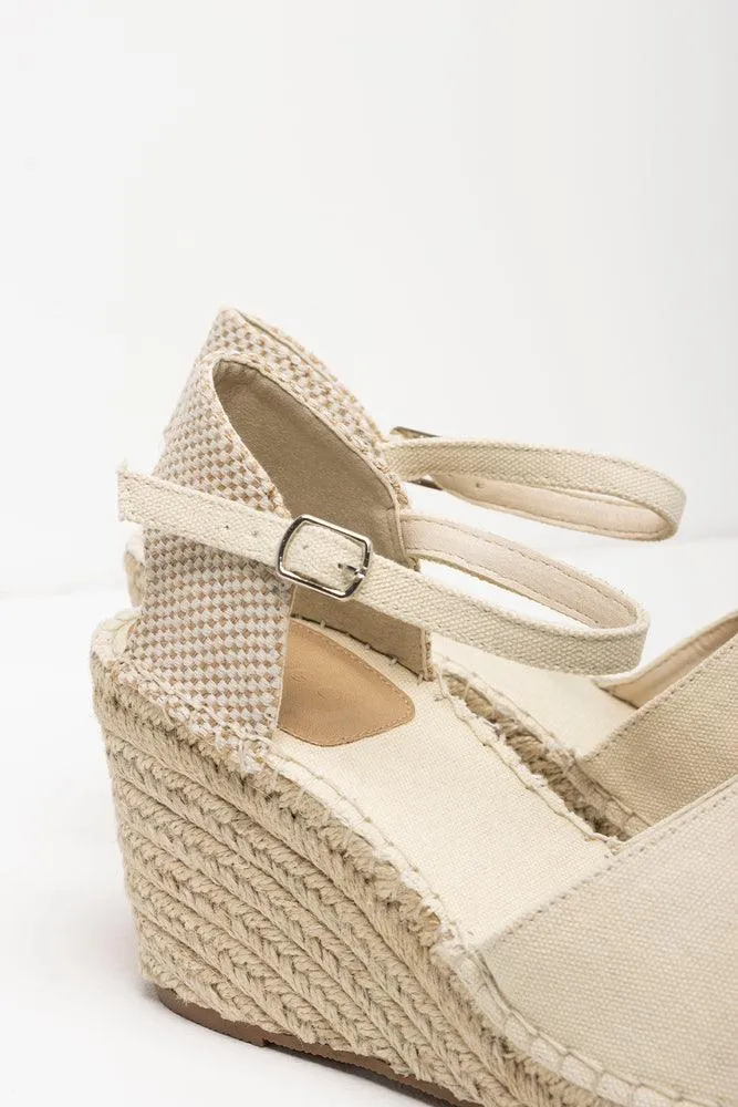 Ankle Strap Espadrille Wedge Cream sold by Ackermas product image thumbnail 4