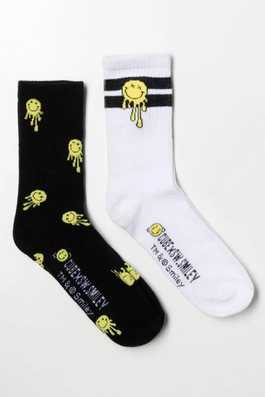 XS.W. Smiley Socks Black & White sold by Ackermas