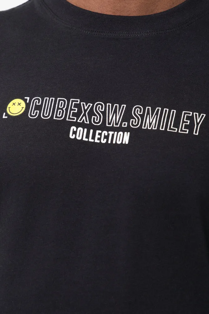 Cube X S.W. Smiley Short Sleeve T-Shirt Black sold by Ackermas product image thumbnail 5