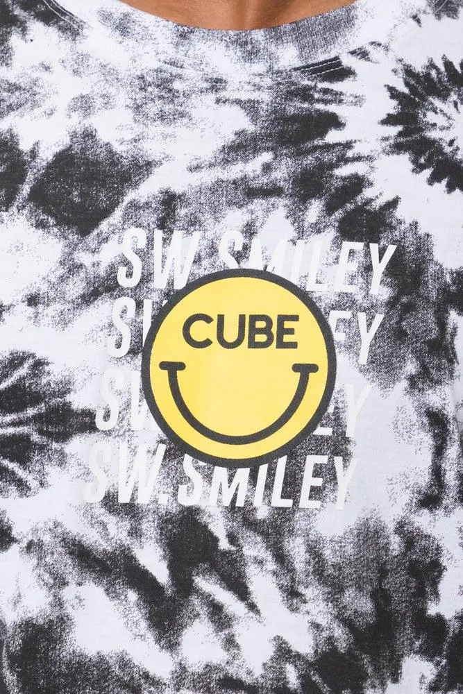 Cube X S.W. Smiley Tie Dye Short Sleeve T-Shirt Grey sold by Ackermas product image thumbnail 4