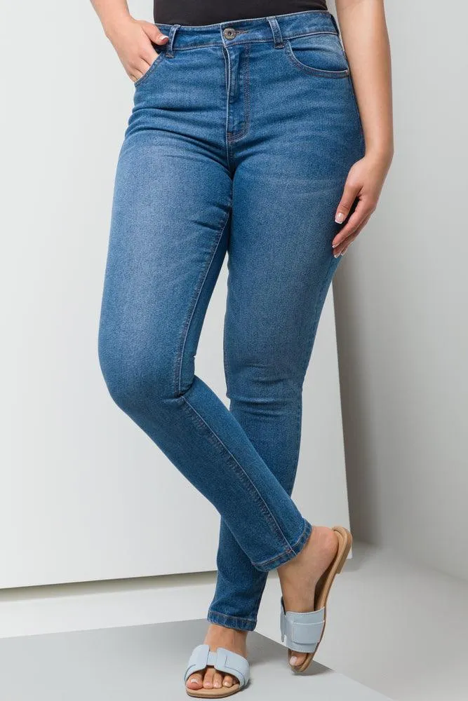 HIGH RISE SKINNY DENIM JEAN MID BLUE sold by Ackermas product image thumbnail 2
