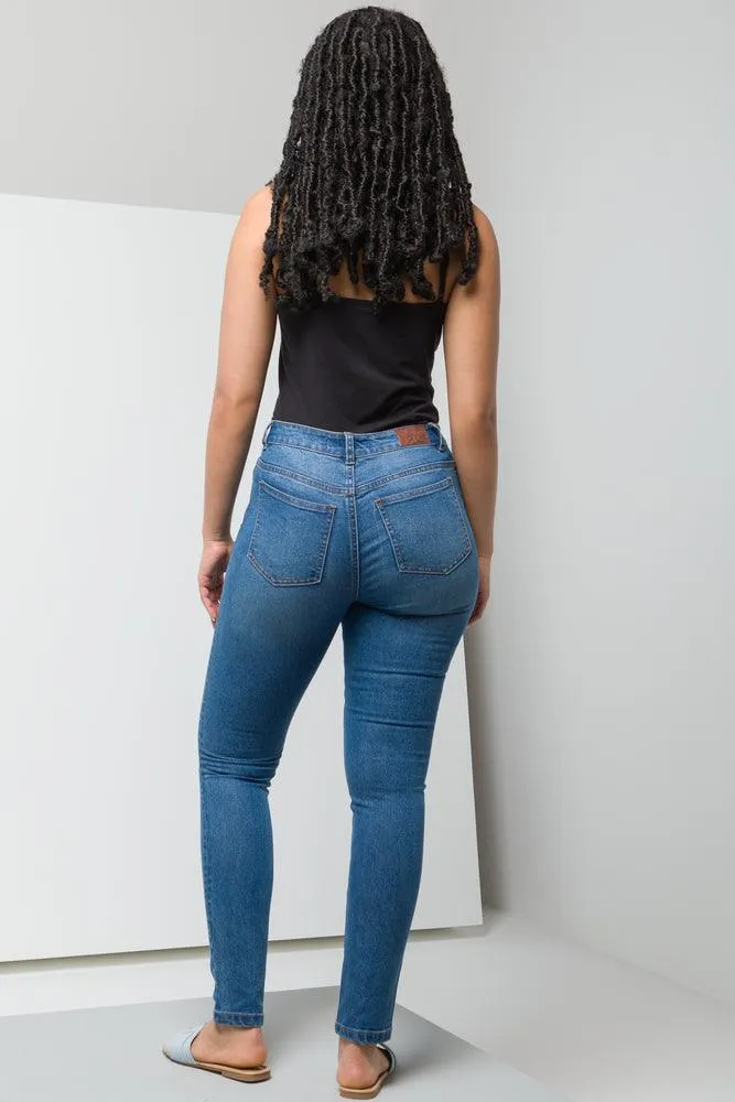 HIGH RISE SKINNY DENIM JEAN MID BLUE sold by Ackermas product image thumbnail 4