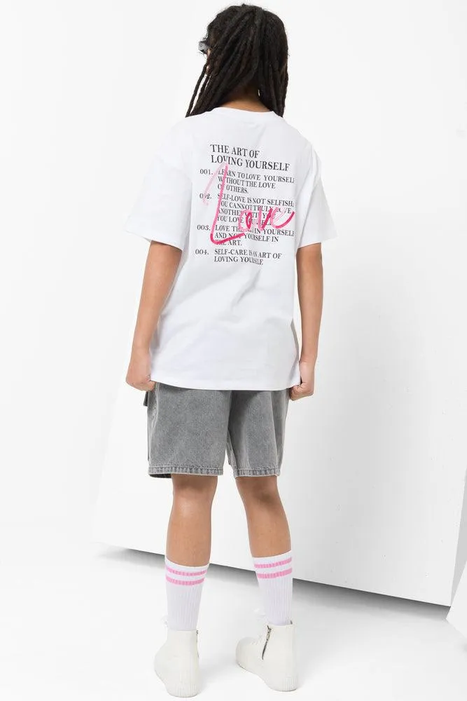 Oversized Short Sleeve T-Shirt White sold by Ackermas product image thumbnail 3